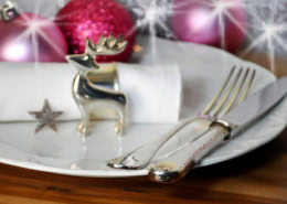 Weichnachtsfeier Catering, Tisch Dekoration