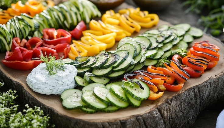 Bio-Catering,Fingerfood: Gurke,Zucchini und Paprika,Bio-Catering München