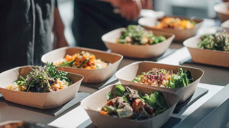 Firmen-Lunch Lieferung mit gesunden Bowls und nachhaltigem Catering im Büro